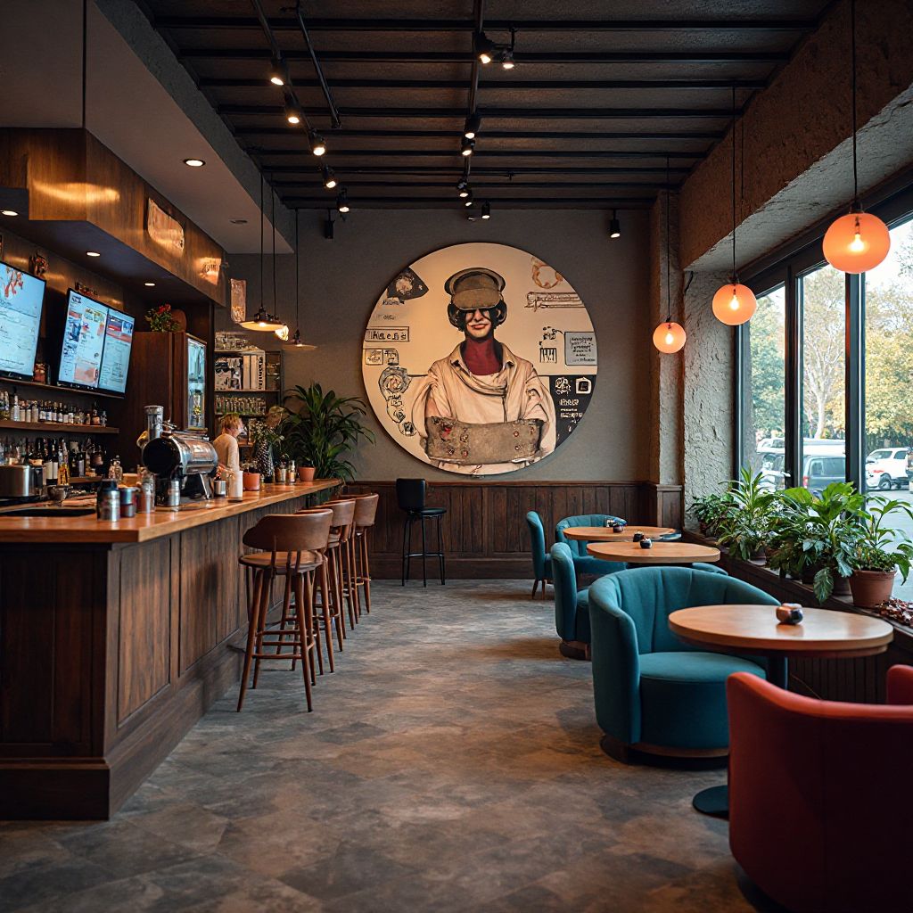 Cafe and lounge area at LevelUp